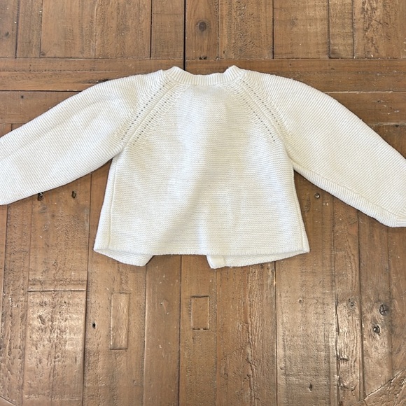 Jacadi ivory knit wool blend Pom Pom cardigan sweater - Picture 5 of 5